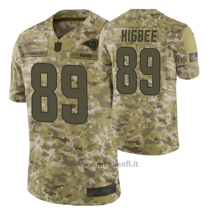 Maglia NFL Limited Los Angeles Rams 89 Tyler Higbee 2018 Salute To Service Camuffamento